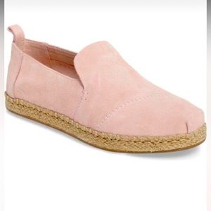 TOMS Classic Espadrille Slip-On Pink Suede Size 7